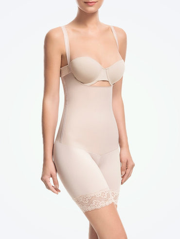 Squeem Open Bust Mid Thigh Short nude