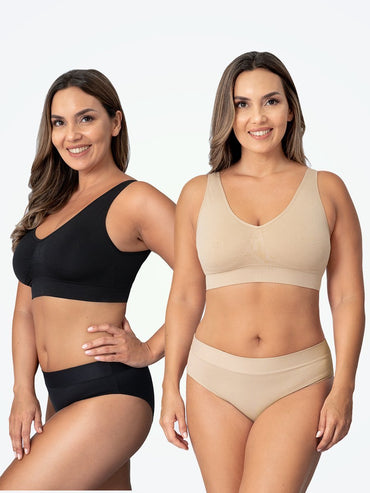 Truekind™ 2-Pack Everyday Essential Throw-on Wirefree Bra