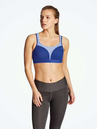 Blue sports bra
