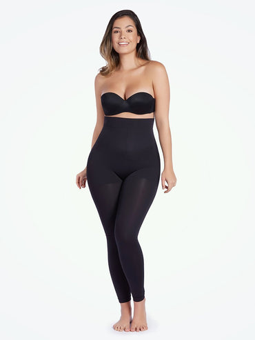 Curveez high-waisted layering leggings black