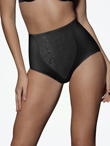 Bali Light Control Brief with Lace Tummy Panel black