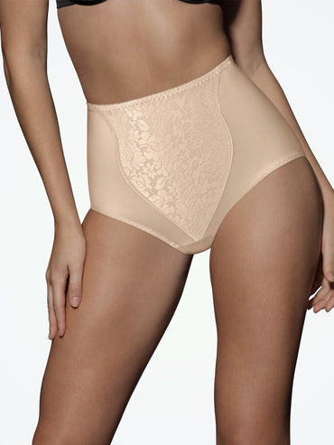 Bali Light Control Brief with Lace Tummy Panel nude