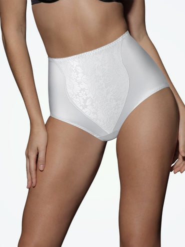 Bali Light Control Brief with Lace Tummy Panel white